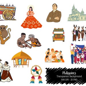 Philippines Clipart PNG Bundle: Filipino Culture Graphics (Digital Download)