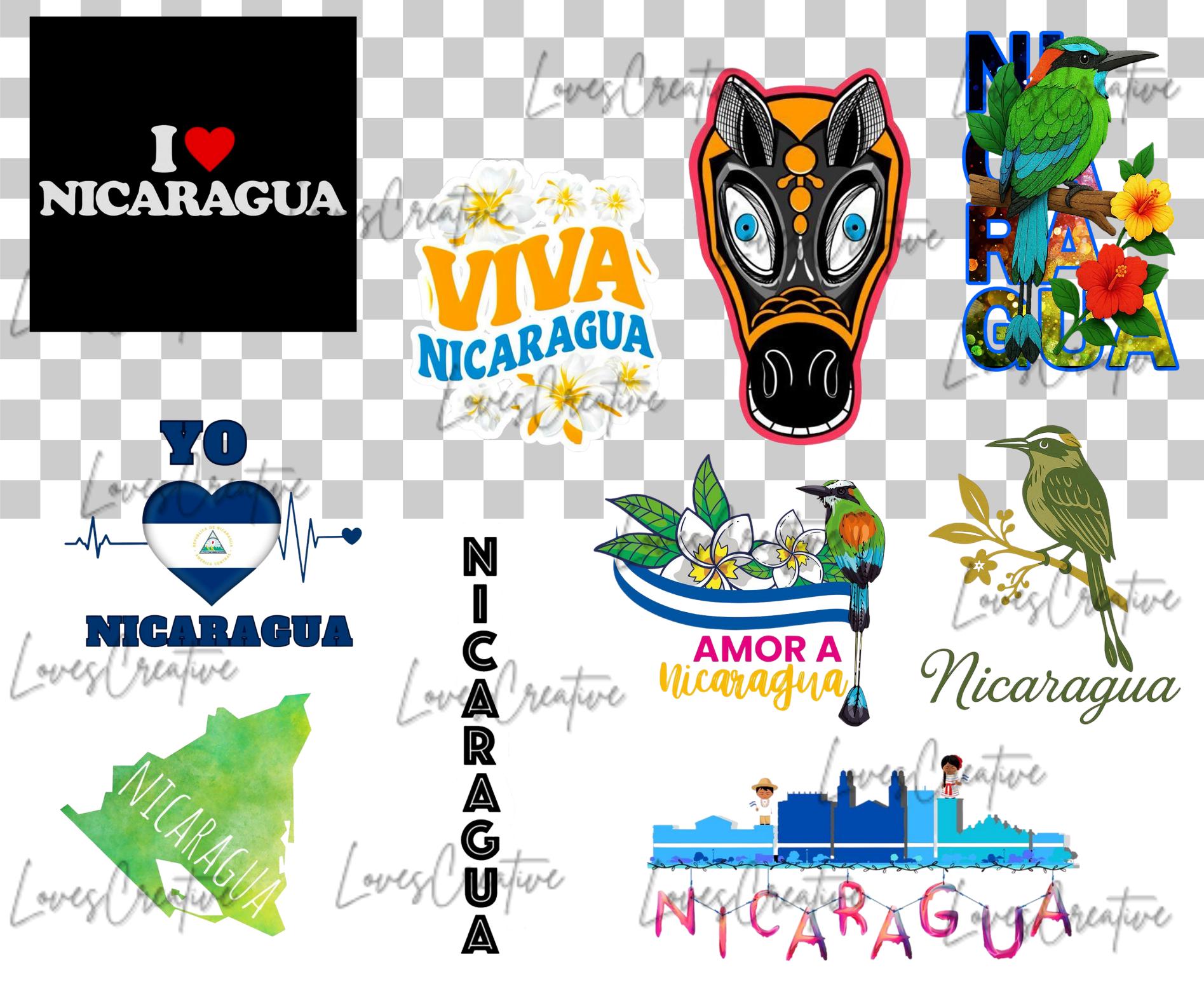 Nicaragua PNG Bundle • Travel Country Clipart Set - Etsy