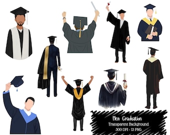 Men Graduation PNG Bundle • Male Graduate Clipart Set