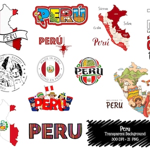 Peru Clipart PNG Bundle: Machu Picchu, Llama & Culture Icons (Digital Download)