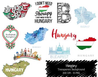 Hungary Travel Clipart PNG Bundle | Budapest Landmark Digital Download | Transparent Background | 300 DPI.