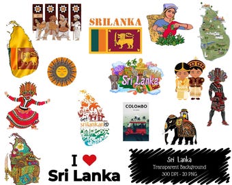 Sri Lanka Travel PNG Bundle, Colombo Landmarks, Culture Graphics (300 DPI Digital Download)