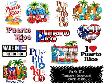 Puerto Rico PNG Bundle • Puerto Rican Clipart Set