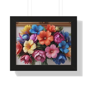 Framed Floral Poster: Colorful Botanical Wall Art