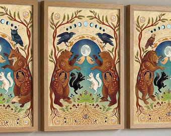 Watership Down Framed Art Print Set of 3 | Fantasy Fox, Rabbit Fox El-Ahrairah