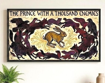 Watership Down Print - El-ahrairah Folklore Art, Dark Academia Decor
