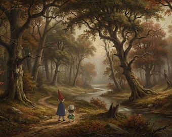 Into the Unknown | Vintage Autumn Landscape | Over the Garden Wall Inspired Art | Hudson River School
