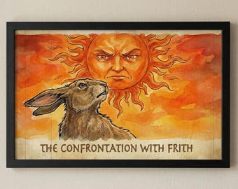 Lámina artística de Watership Down: El-ahrairah y Frith, Dark Academia Decor