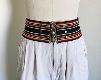 Vintage Anna Sui Striped Belt, Elastic, S