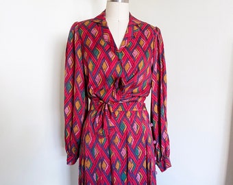 Vintage Rare Silk Set by Andrea Odicini, Blouse and Skirt, XS