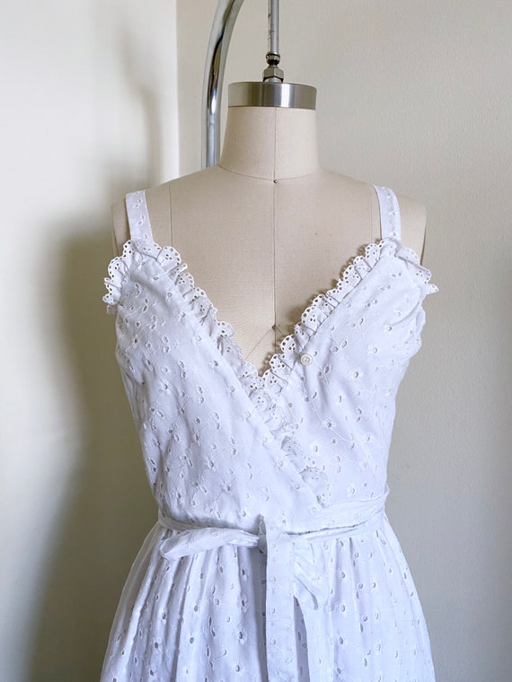 Vintage Lanz eyelet dress, Cotton Blend, XS - image 2