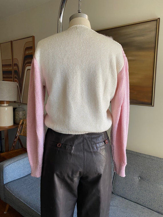Verdeel Ingang zakdoek Pullovers Kleding Dameskleding Sweaters Pullovers Vintage 80's Roze en  Witte Angora Blend Trui caodangcongnghedulich.edu.vn