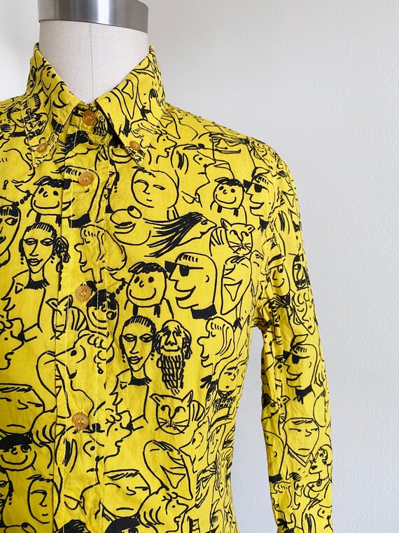 Vintage Moschino Jeans Shirt, Abstract Pattern, S - image 6