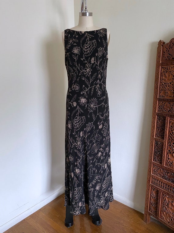 Vintage Slip Dress, Floral Pattern, Bias Cut Dress - image 5