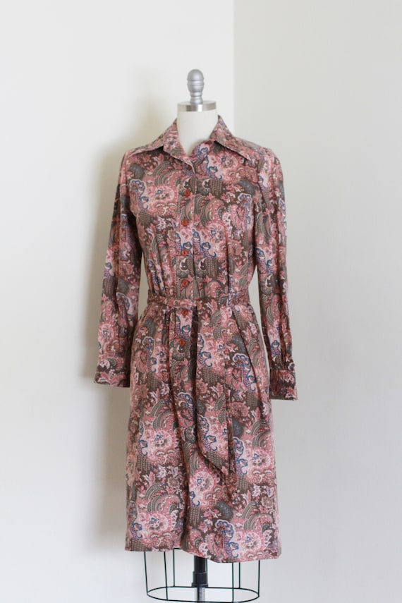 Vintage 60's Cotton Dress, Cotton Shirt Dress, Neu