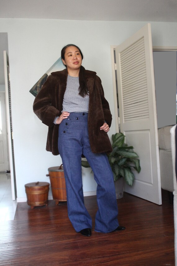 Vintage Brown Faux Fur Coat, Teddy Bear Coat, M L