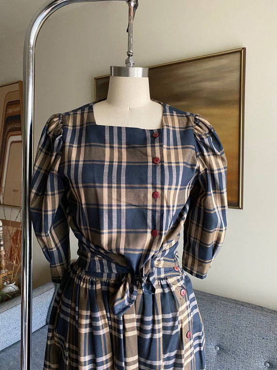 Vintage 70's Skirt Set, Praire Style Puff Sleeves… - image 4