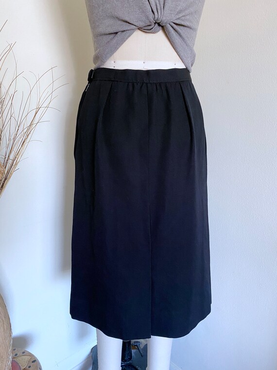 スカート SAINT LAURENT BLACK WOOL SKIRT SAINT LAURENT Wool midi skirt | NET-A-PORTER