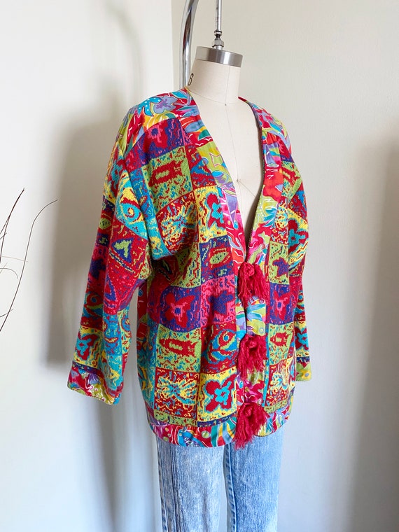 Vintage Oversized Abstract Cardigan, Leoniak, Rare