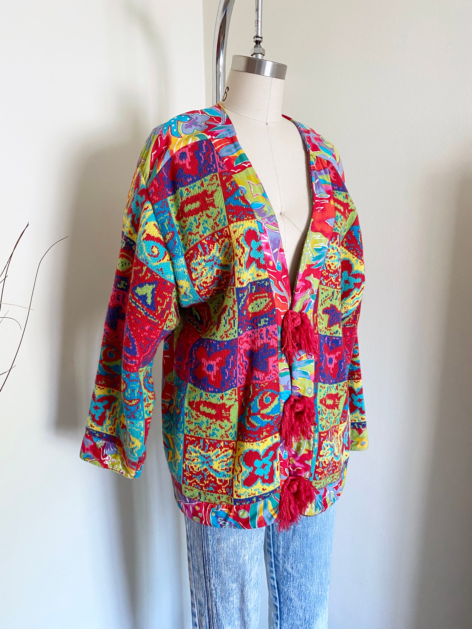 Vintage 90's Oversized Abstract Cardigan by Leoniak, Rare Designer - Etsy
