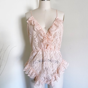 Vintage 80&#39;s Pink Lace Teddy by Victoria&#39;s Secret