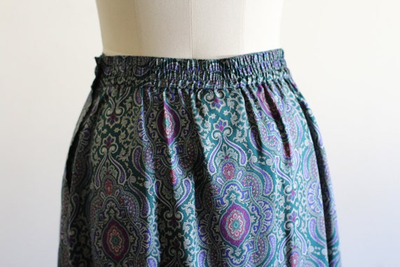 Vintage High Waisted Silk Skirt / Silk Pleated Pl… - image 5
