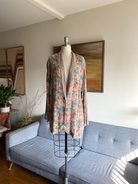 Vintage Floral Blazer, Oversized Jacket, 90's Vint