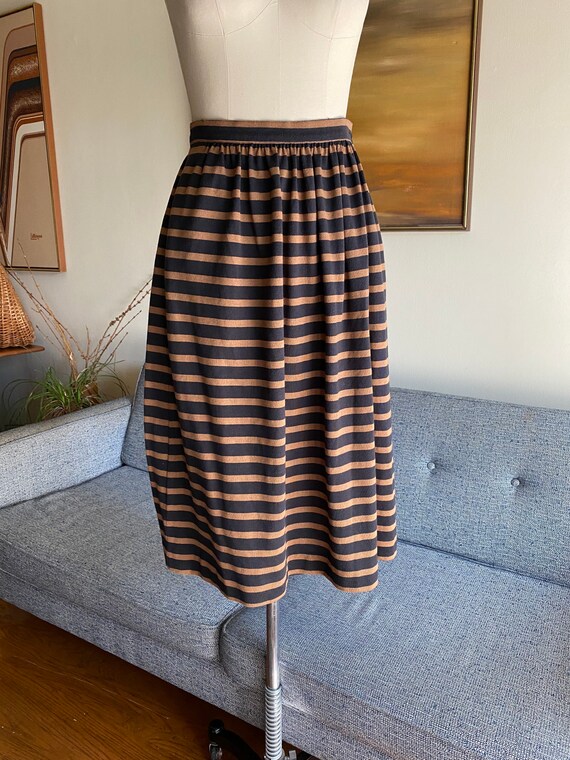 Vintage High Waisted Striped Knit Skirt / 25" Wais