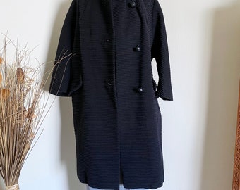 ヴィンテージ 60年代 レディース ブラック ウール コート | クラシック