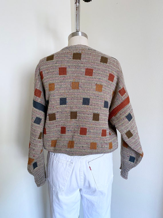 Vintage Abstract Sweater, 80's, Block Pattern - image 6