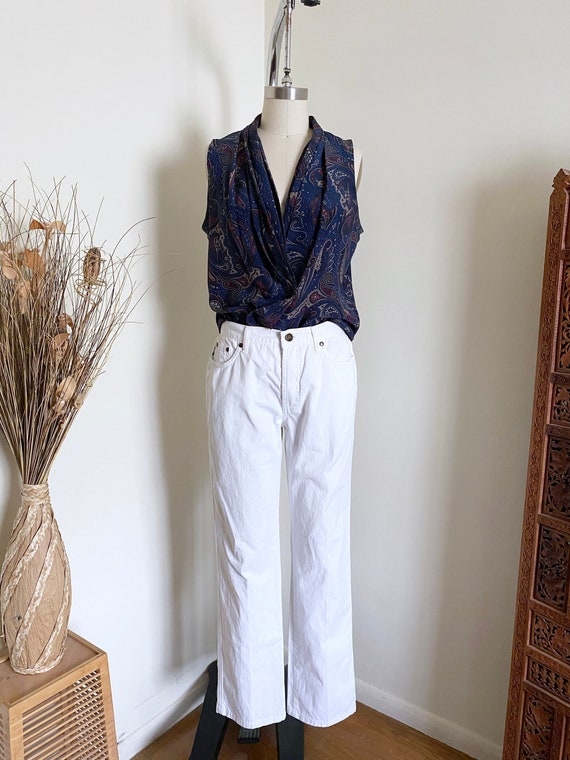 Vintage Moschino Jeans, White Denim, Mid Rise, Str