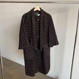Vintage 60&#39;s Striped Wool Coat, Mid Century Modern