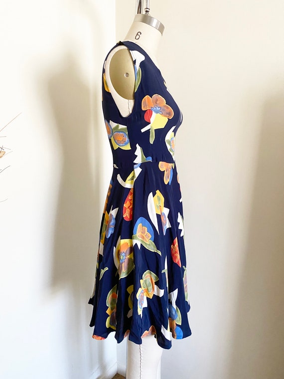 Vintage Floral Mini Dress, Flared Dress, 90's Vin… - image 3