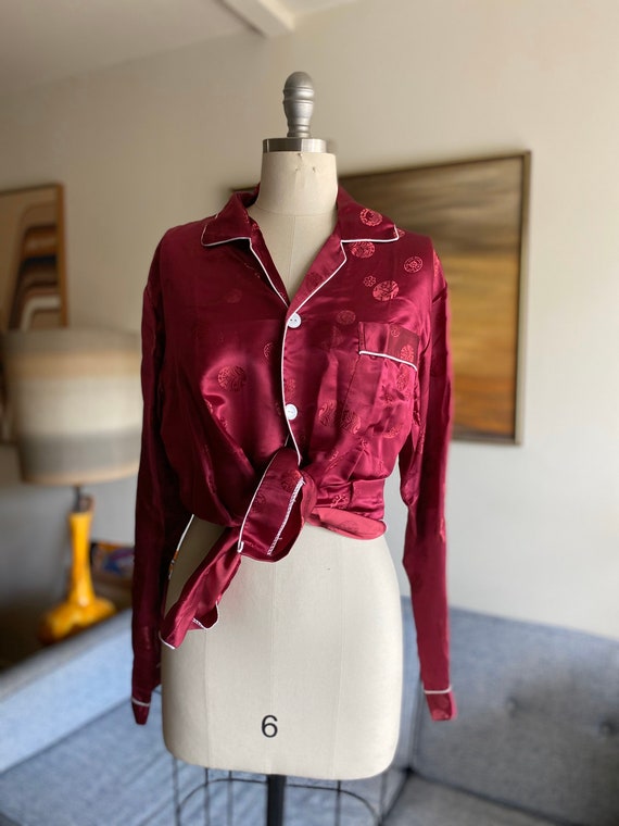 Silk pajama blouse hotsell