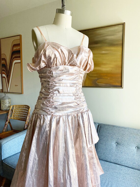 Vintage Metallic Pink Party Dress, Junior Dress, … - image 4