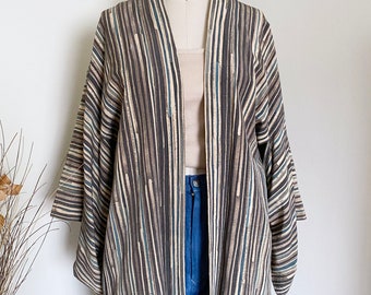 Vintage Silk Haori Striped Kimono