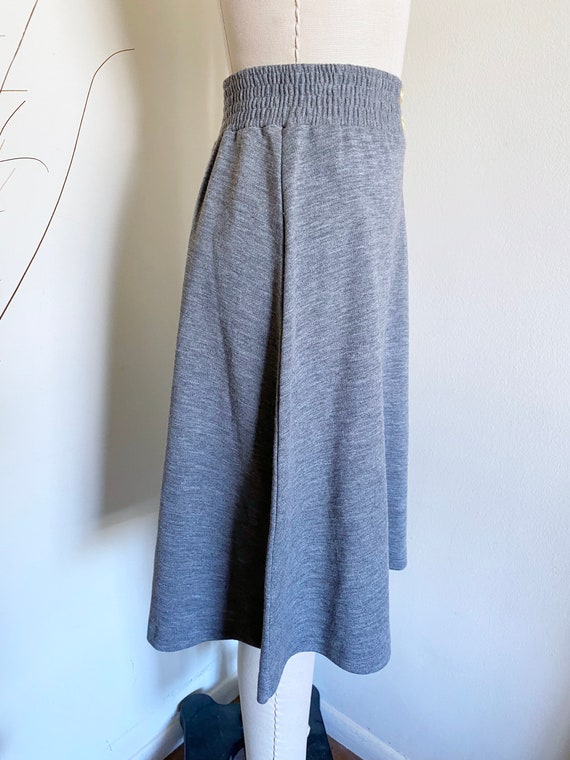 Vintage 60's Knit Skirt, Grey, XS S - image 6