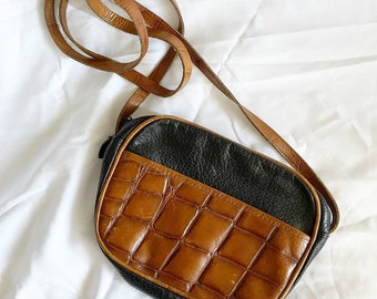 Vintage 90's Leather Purse, Minimal Style
