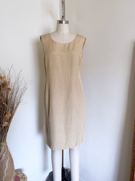 Vintage Linen and Silk Dress, Max Mara, Classic a… - image 2