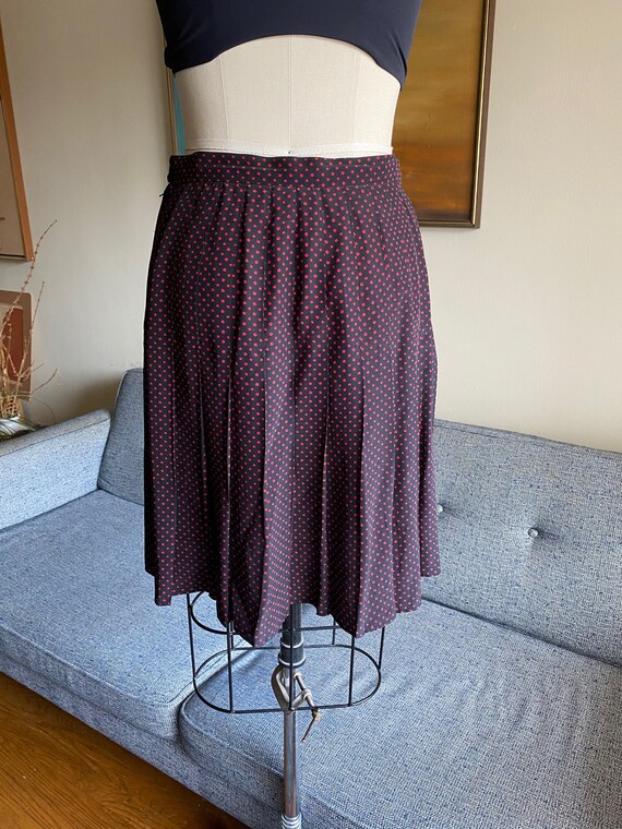 Vintage High Waisted Silk Skirt, Silk Dot Skirt, … - image 5