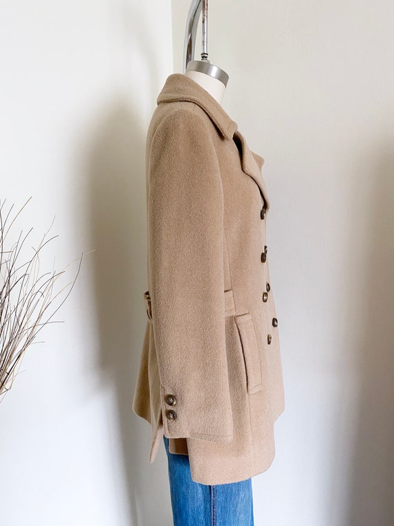 Vintage 70's Wool Coat, Double Breasted, M - image 2