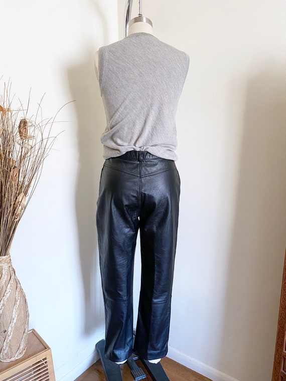 Vintage Black Leather Pants, High Waisted Pants, … - image 6