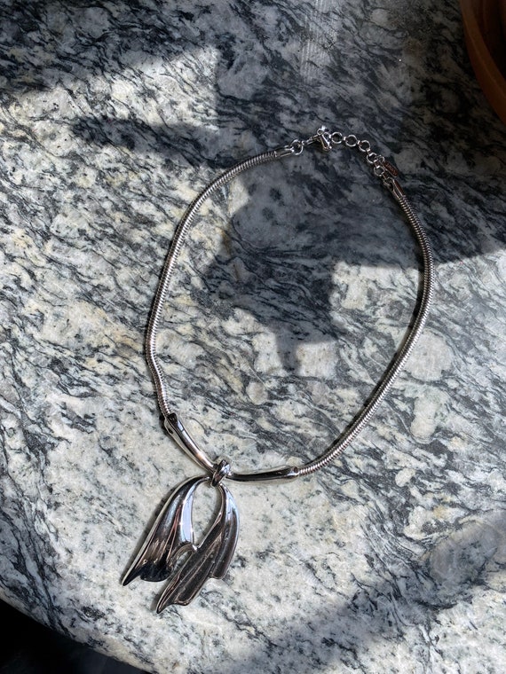 Vintage Silver Bow Choker, Costume Jewelry, Monet