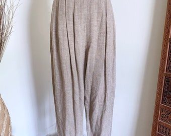 Vintage linnenmix broek met hoge taille, 28" taille