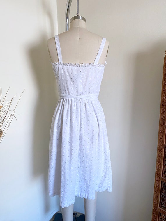 Vintage Lanz eyelet dress, Cotton Blend, XS - image 5