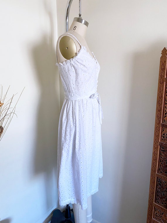 Vintage Lanz eyelet dress, Cotton Blend, XS - image 6