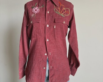 70's Vintage Levi's Big E Embroidered Shirt