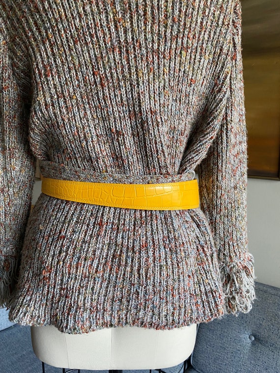 Vintage Yellow Leather Belt, 80's Vintage Belt, T… - image 2