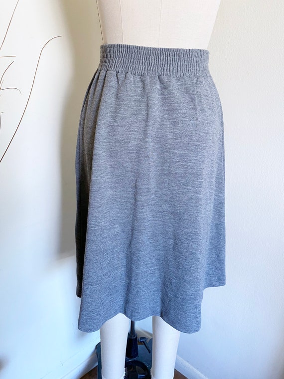 Vintage 60's Knit Skirt, Grey, XS S - image 5