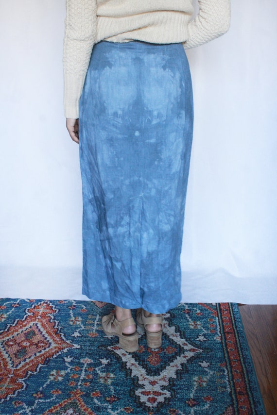 Vintage High Waisted Linen Skirt / Button up Skir… - image 7